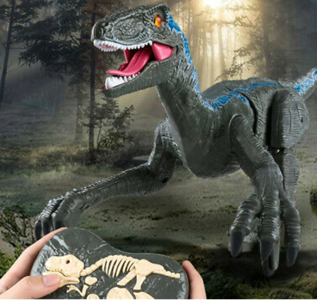 Juguete Dinosauro Corredor a Control Remoto Velociraptor