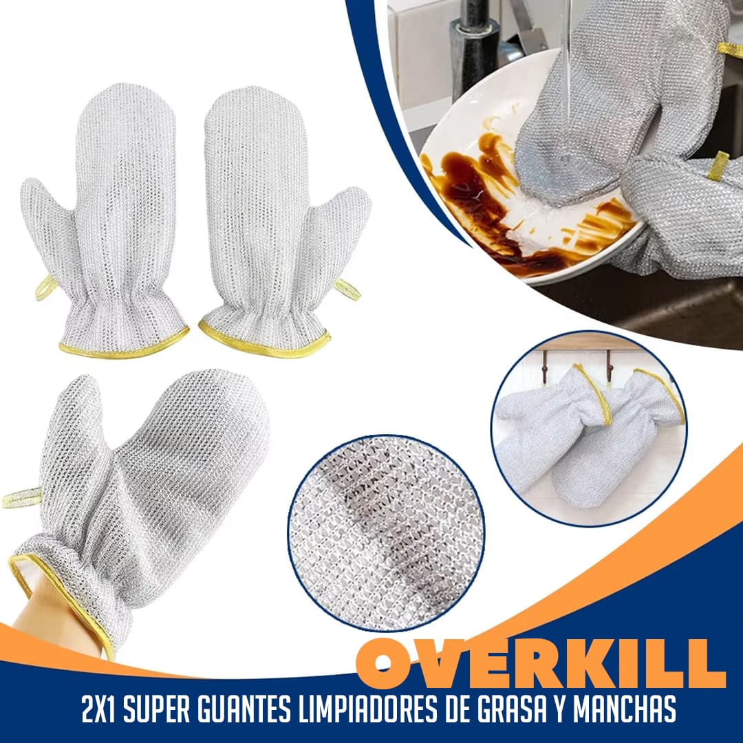 2X1 SUPER GUANTES LIMPIADORES DE GRASA Y MANCHAS -  OVERKILL™